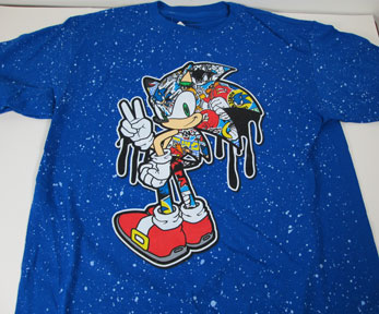 Sonic graffiti drip blue shirt