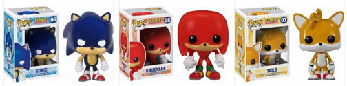 Sonic, Tails and Knuckles Funko Pops with boxes