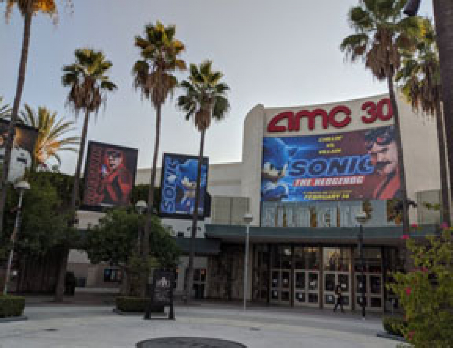 AMC 30 theather with Sonic the Movie branding
