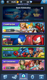 Movie Sonic Ad in Sega Heroes